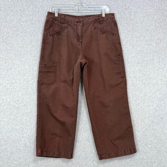 Sundance Pants Size 10 Capri Linen Cotton Cargo Classic Timeless Basic Everyday - Picture 1 of 15